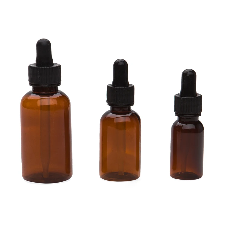 2oz Plastic Essential Oil Dropper Bottle Screw Lid Amber Plastic  Liquid Dropper Bottles