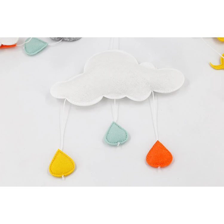 woven baby mobile felt clouds Felt toy rainbow baby mobile felt