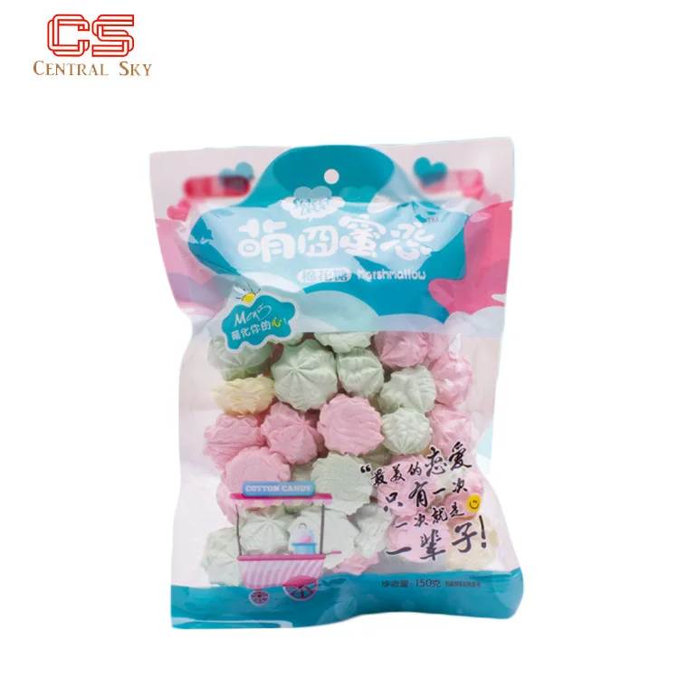 Colorful sweets candy soft Confectionery Various Shape Mix Flavors candy sweet fruit marshmallow with bag packing