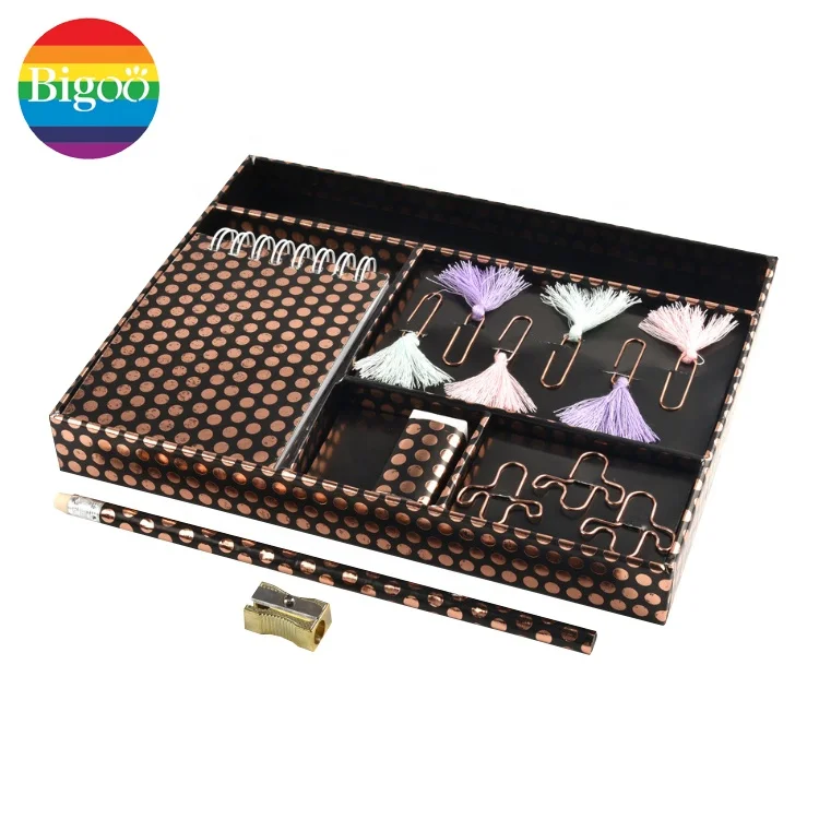 Rose gold office stationery set in gift box for promotional or gift