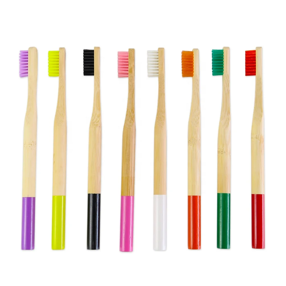 Free Sample Custom Wholesale Natural Biodegradable Travel Soft Bambu Tooth Brush Adult and kid Bamboo Charcoal Toothbrush