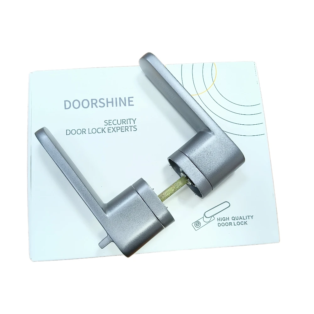 New Design European Minimalist Ecological Wooden Gray Lever Factory Price knobs interior Modern Indoor Bedroom Door Lock sets