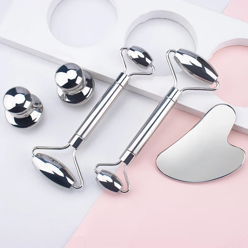 Factory supply natural Stainless steel guasha and face roller body guasha scraping massage tools