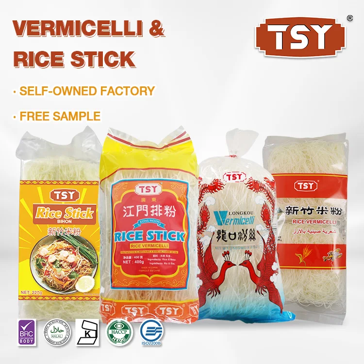 TSY Food Glass Noodles Factory Gluten Free Authentic Supply 125G 250G 460G Instant Dried Rice Vermicelli for All Diet