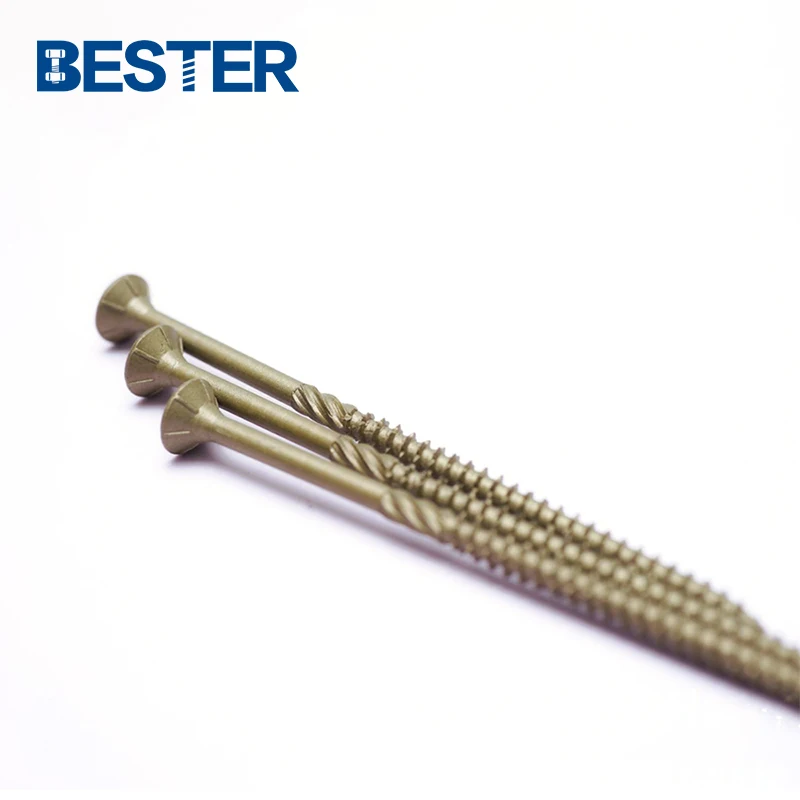 China manufacturer yellow coated steel torx countersunk head chipboard self taping deck screw