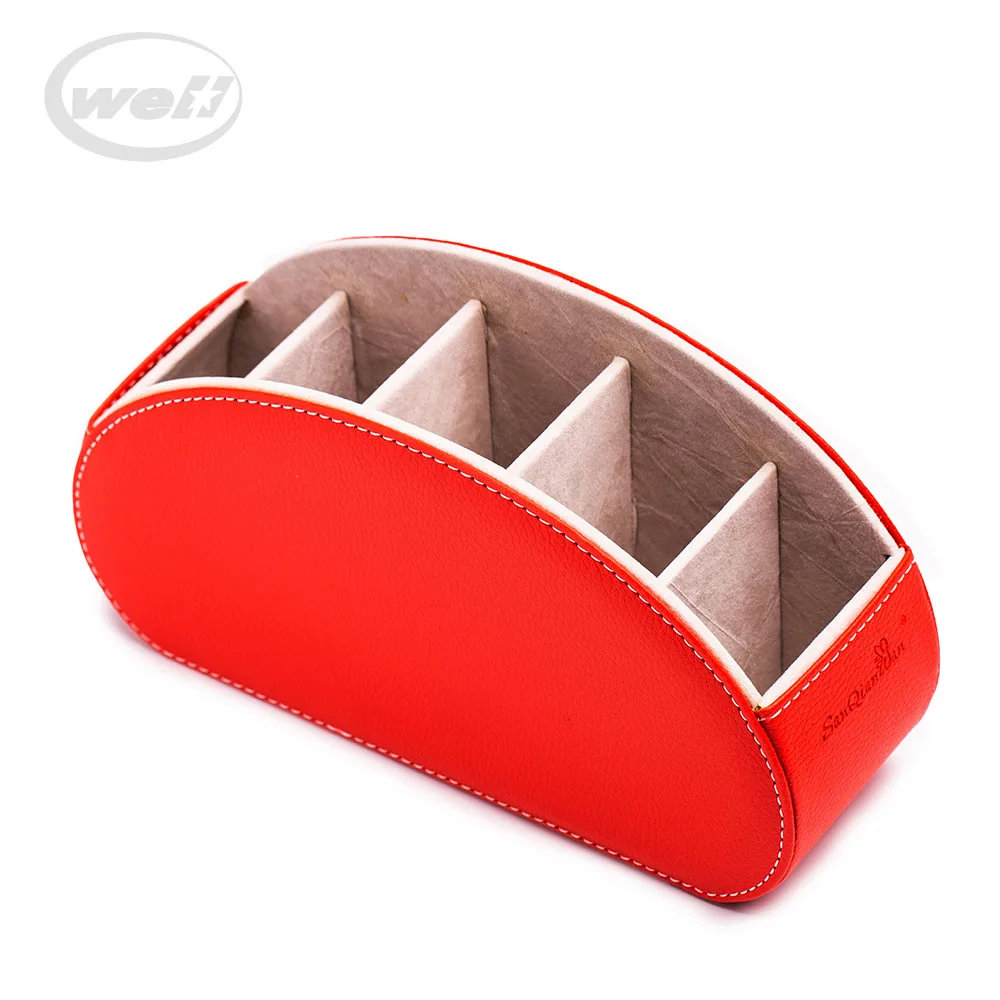 High-grade luxury PU leather remote control caddy/holders for home and office