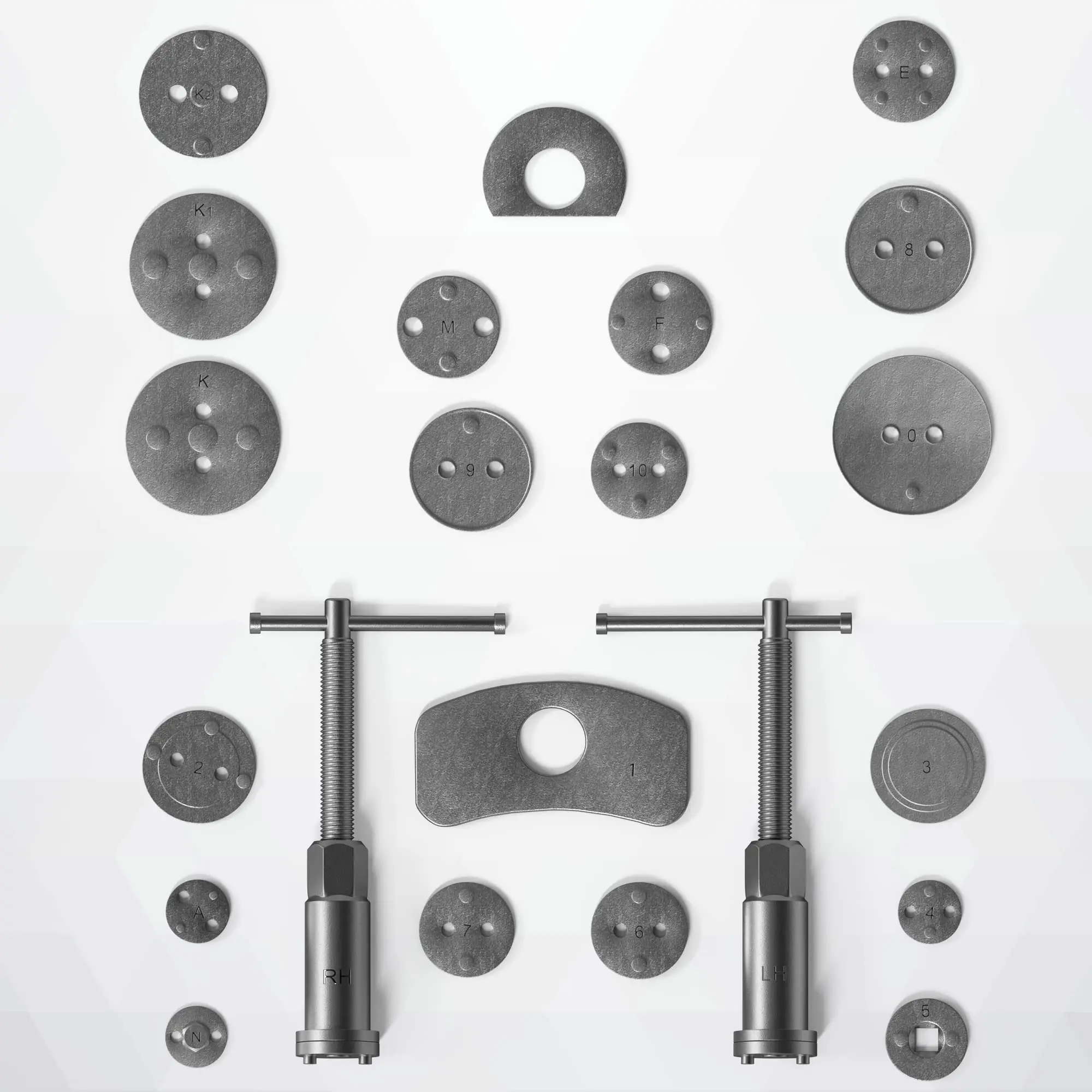 22Pcs Automotive Repair Tools Wind Back Tool Kit Pneumatic Brake Caliper Rewind Set with Storage Box