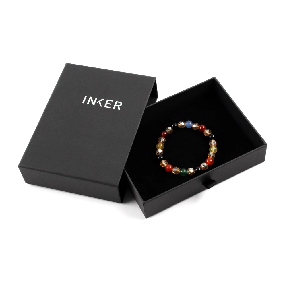 Yilucai Wholesale Set Black Texture Paper Gift Box Custom Bangle Bracelet Pendant Earring Ring Necklace Jewelry Boxes Packaging