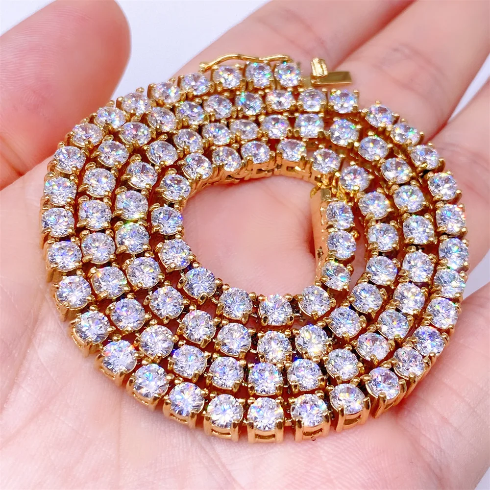 Firstmadam Pure 18k Gold Inlaid Single 0.2 carat Diamond Tennis Chain Bracelet Custom