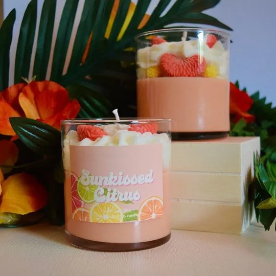 Huaming Wholesale DIY Handmade All Natural Soy Wax Scented Layered Candles Private Label Color Juicy Watermelon Scented Candle