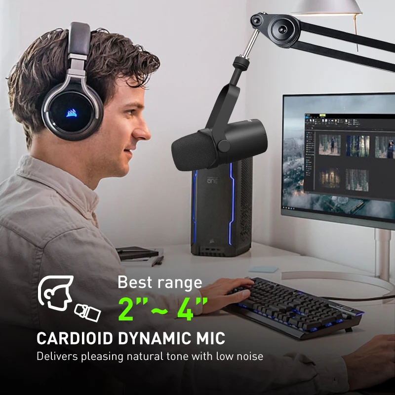RE7 USB и XLR Проводной динамический микрофон с амплитудно-частотная характеристика для аудио вокальный записи подкастинг Studio