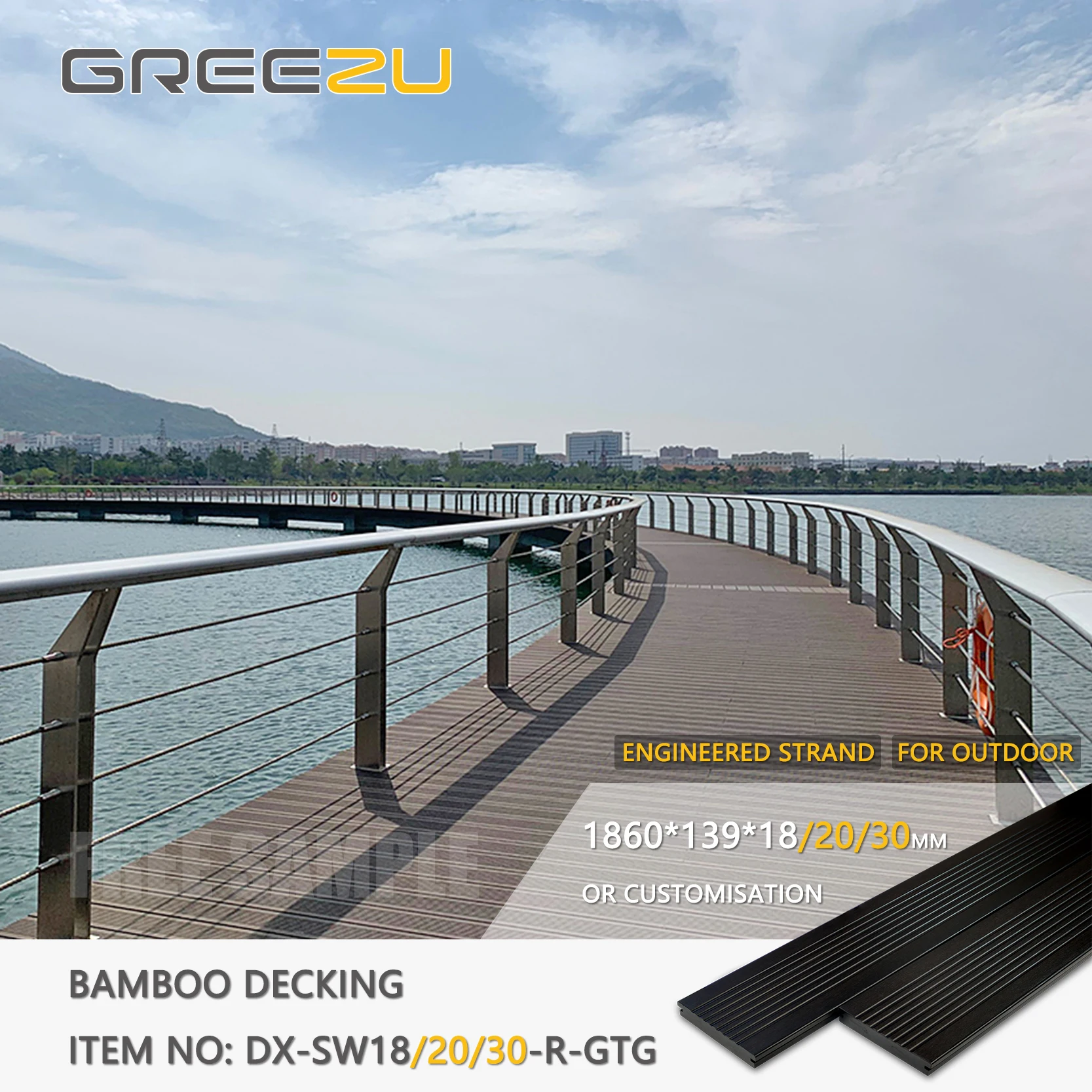 Bamboo Foundation Decking On Beach Promenade Fused Exterior Bamboo Decking Floor Engineered Bamboo Flooring Deck  Examples