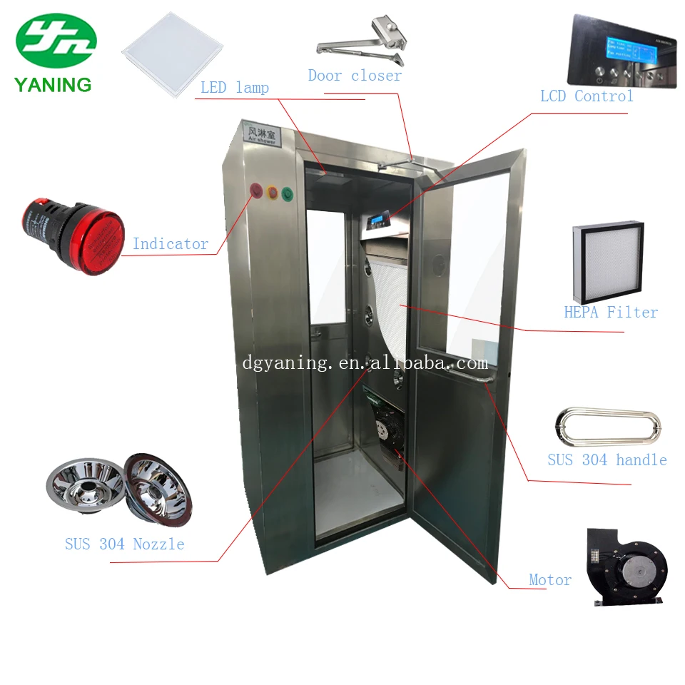 YANING GMP Standard Electronic Air Clean Equipment Customized Modular Clean Room Air Shower