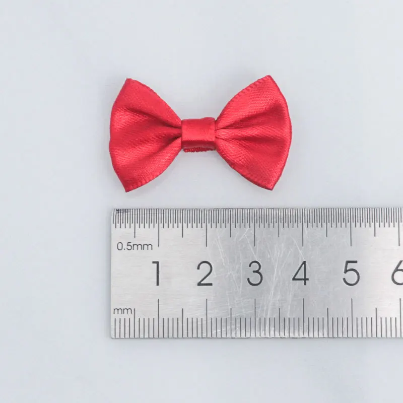 2.5*4cm Satin Polyester Bow Solid Color DIY Pet Accessories Clothing Shoes Hat Gift Box Bow 100% Polyester Single Face Wholesale
