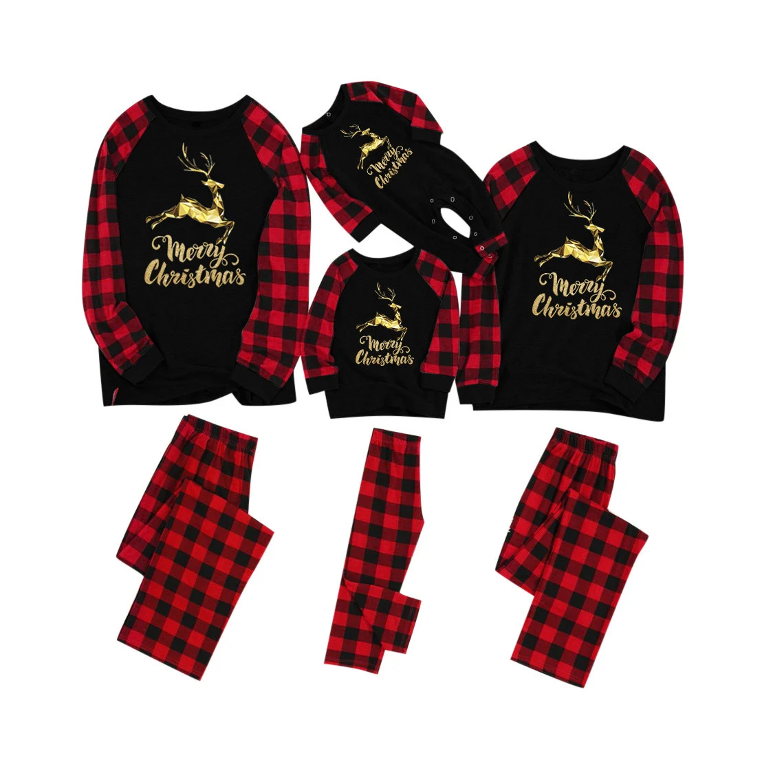 2021 Family Matching Pajamas Sets Boys Girls Deer Snow Children Pjs Family Christmas Pajamas Christmas 2021
