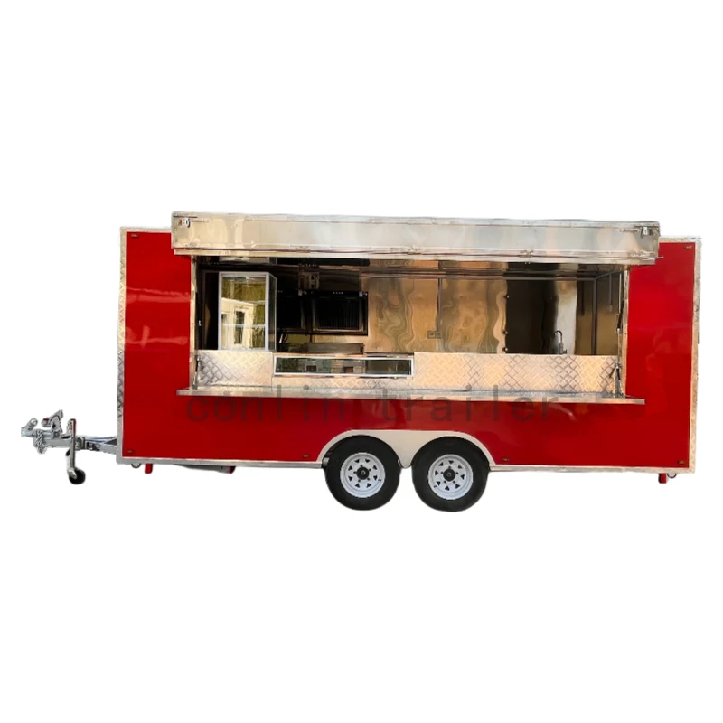 Outdoor mobile food kiosks food trucks for food street refrigerated catering truck for sale