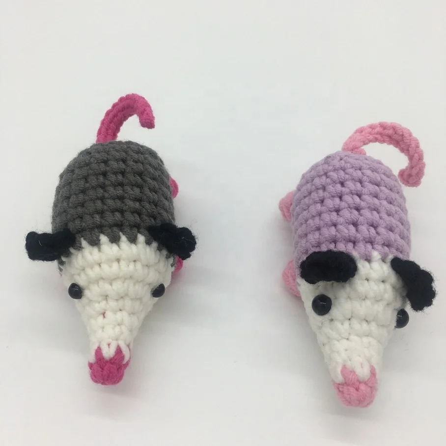 Заводская изготовленная на заказ маленькая игрушка Opossum Baby мягкая игрушка-животное Amigurumi