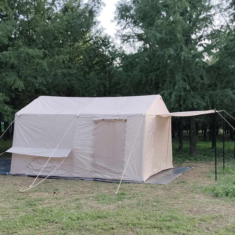 High Quality pvc Fabric Tent single Layer Camping waterproof Air Tent nylon Oxford Fabric  Camping  inflatable House Tent