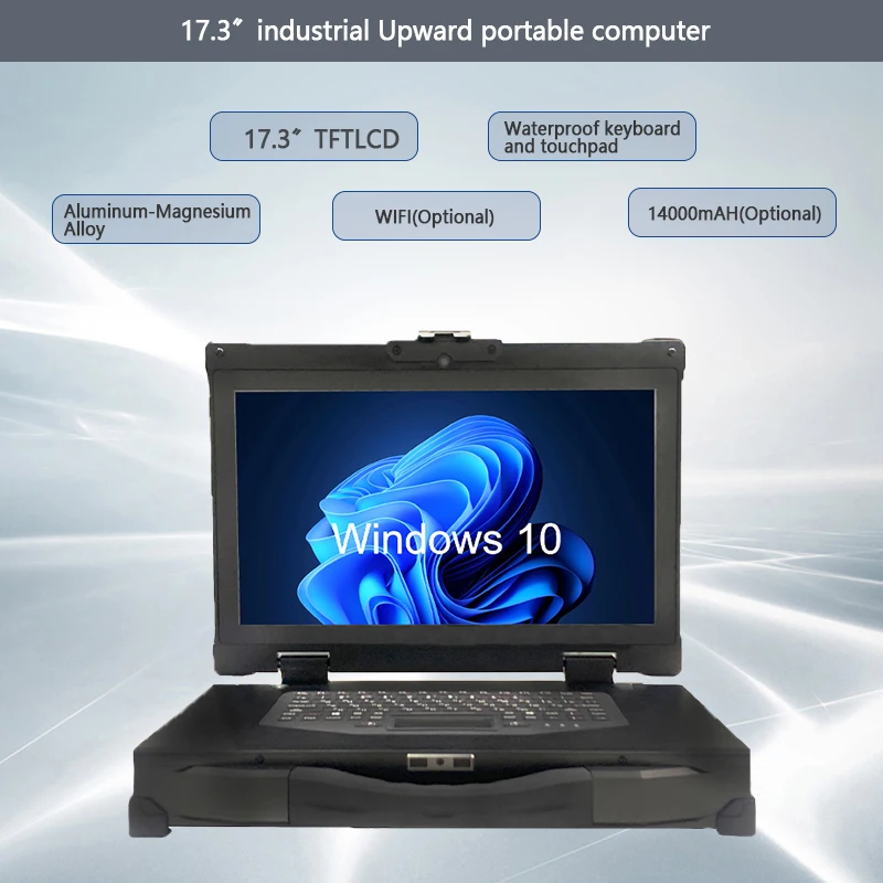 17.3 inch TFT LCD Upward Portable Industrial Computer Supports Intel i5-1135G7 4.2 Ghz 4 core  rugged laptop