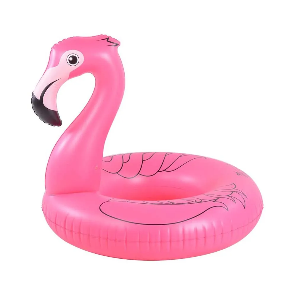 Custom Portable pool toys space saving inflatable flotadores flamingo swimming ring large swimming pool floats