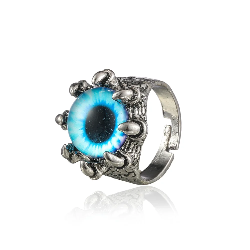 Duoying OEM Anillo Hip Hop Eagle Claw Eye Ring Men Fashion Halloween Open Alloy Retro Ring