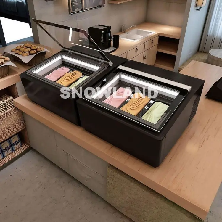 Small Countertop Ice Cream Display Freezer Showcase Dubai