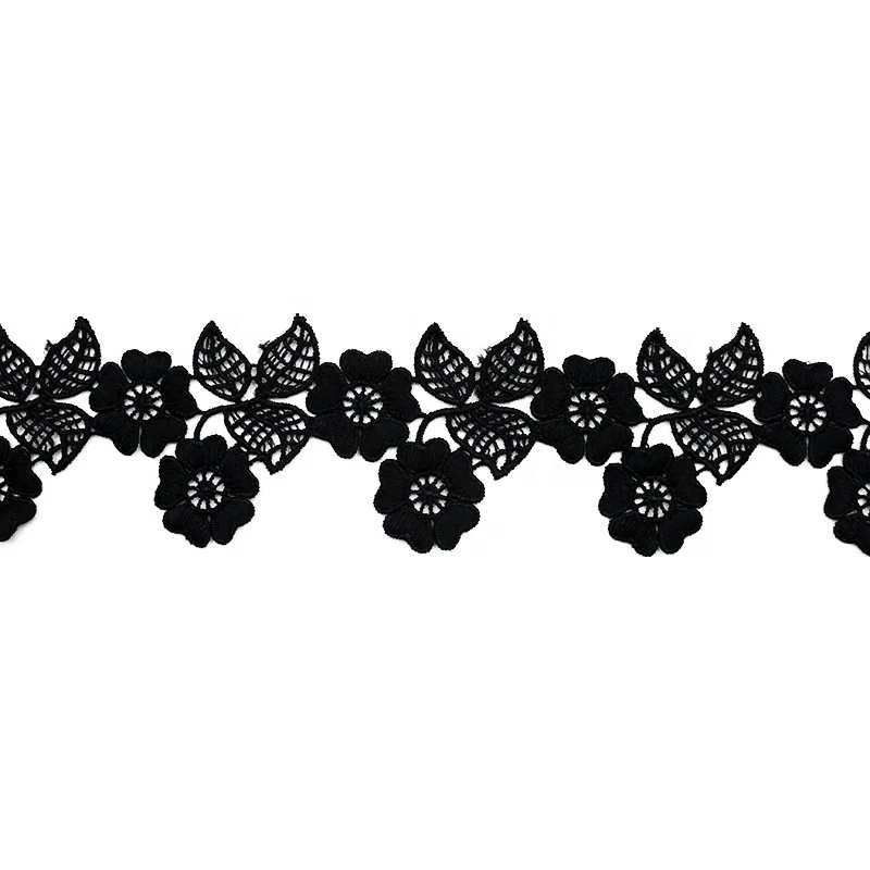 5.5cm flower white water soluble milk silk lace trim for garment LT2304B
