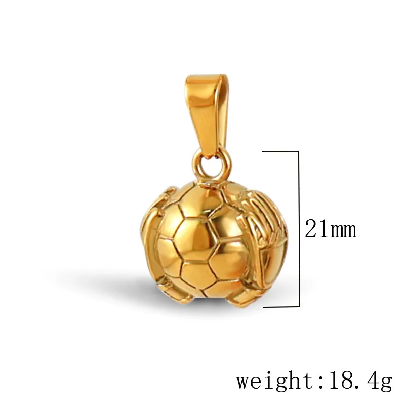 3D Ball Games Jewelry Gold Plated Steel Football Soccer Basketball Volleyball Charm Pendant for Necklace Bracelet Making