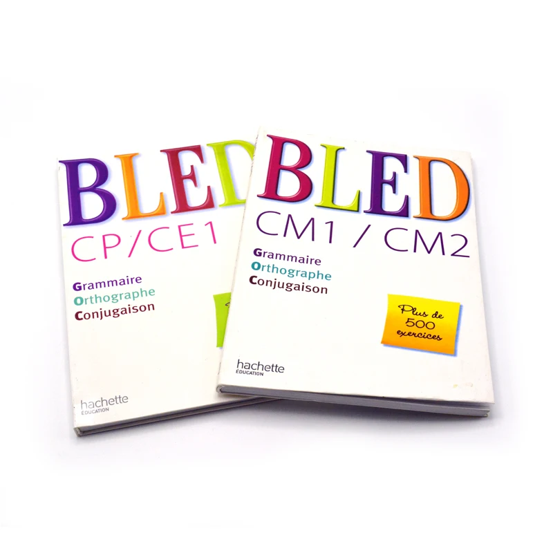 Custom Book Printing Service Softcover Text Book Full Color Educational French English Textbook