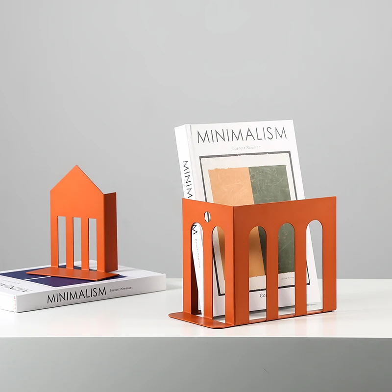 Modern White Black Blue New Arrival Metal Decorative Creative Metal Bookends Sujetalibros Book End