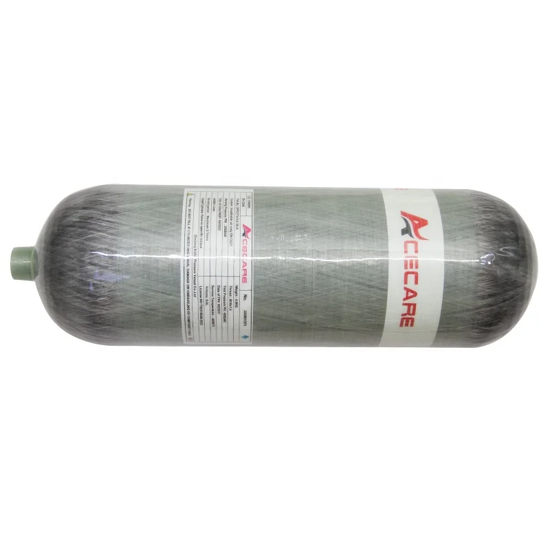 9L CE Carbon Fiber Lung Tank 4500psi High Pressure Cylinder for SCBA Diving