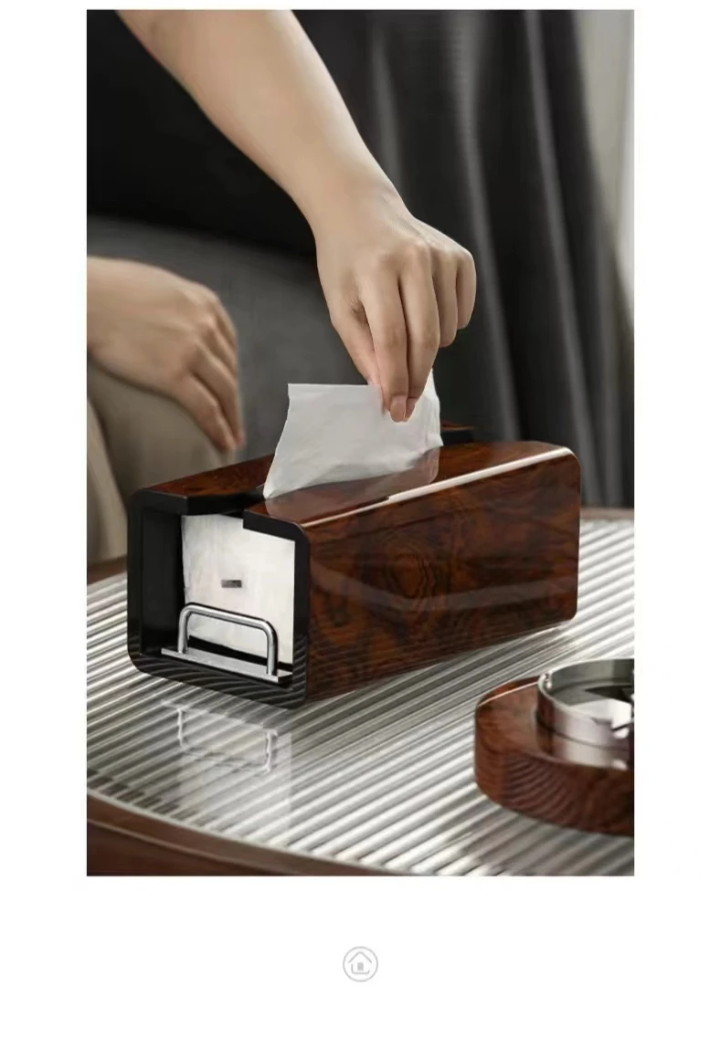 Piano paint high-end tissue box luxury version of light luxury smoking paper box high-end living room business ashtray set
