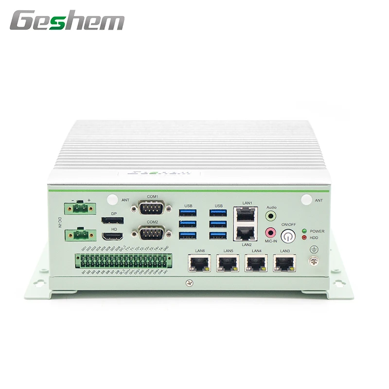 Cheap Portable 2 DDR4 64GB USB2.0/3.0 6RJ45 LAN Fanless Mini PC Windows10/11 Linux