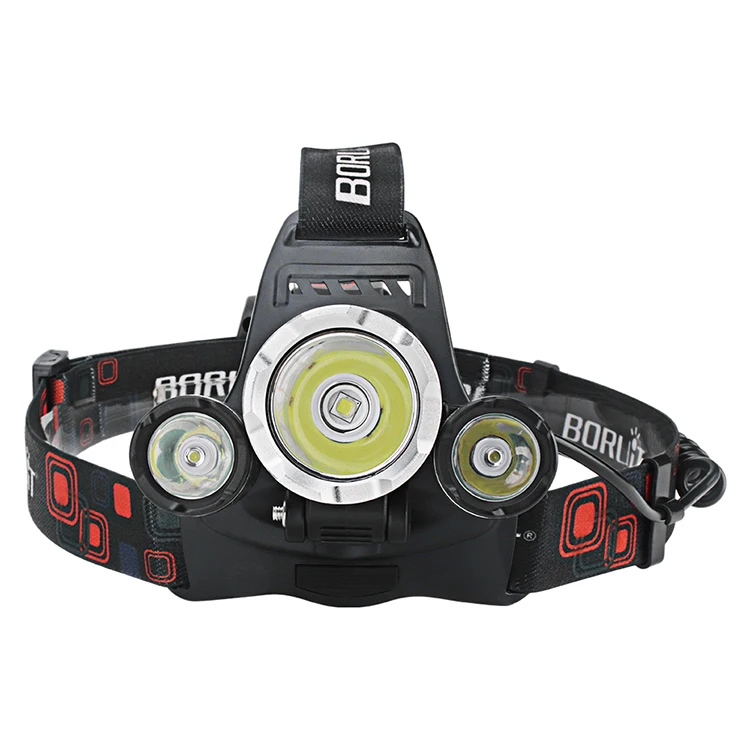 Boruit portable powerful 3000 lumens USB rechargeable headlamp 4 modes with built-in battery indicator