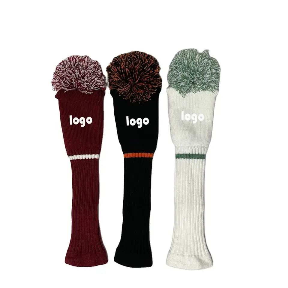 Baseball cover custom embroidery Full Over Printing Logo 3 Wood HeadCover Driver Hybrid Golf Knit Headcover