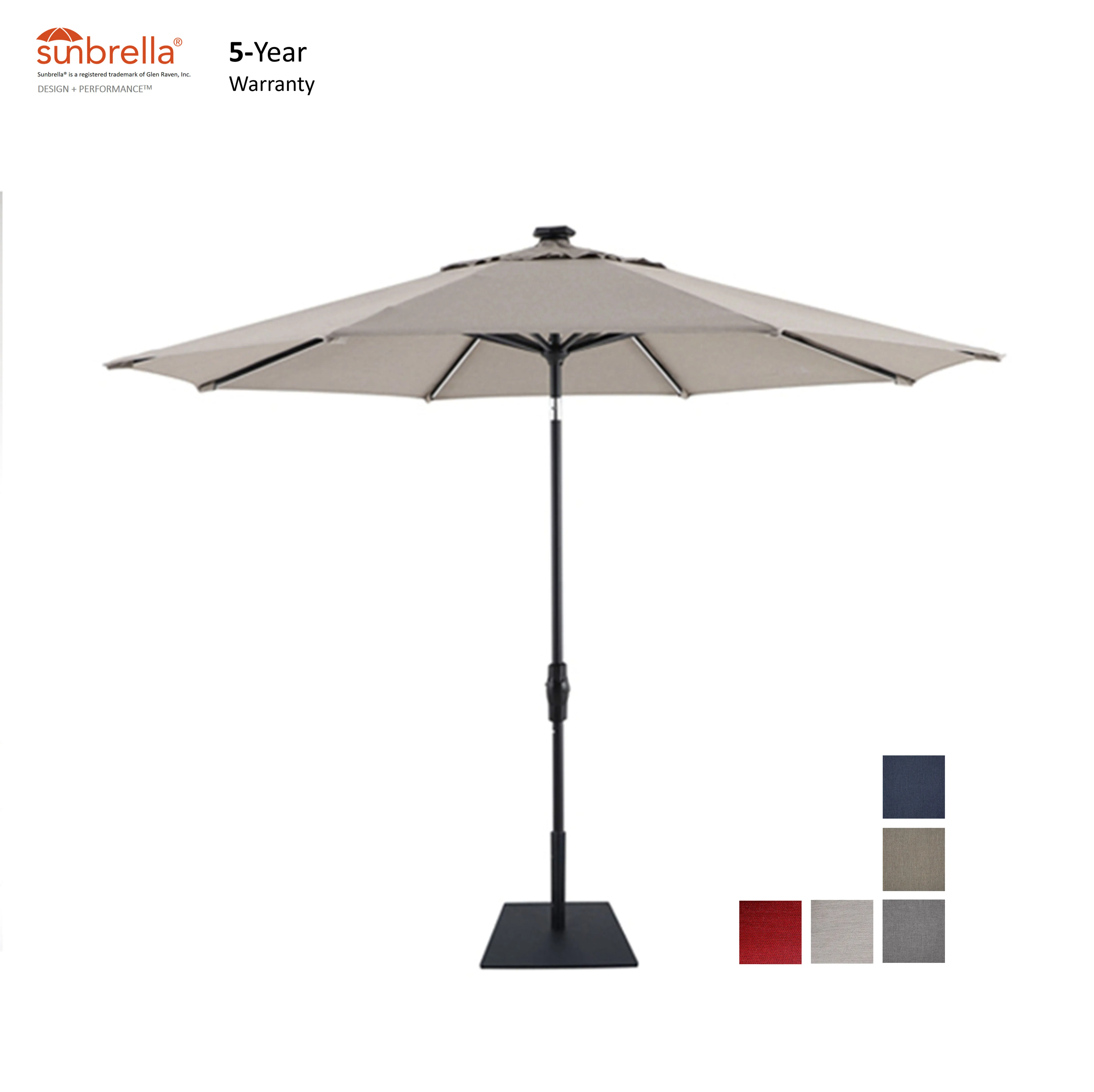 Sunbrella 10Ft Commercial High End Twist-tilt Light Luxury Garden Umbrella Parasol