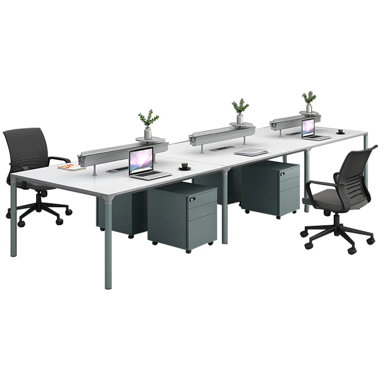 
4 person office Interior Movable Wooden Folding Operable aluminium office Wall Partitions Workstation 