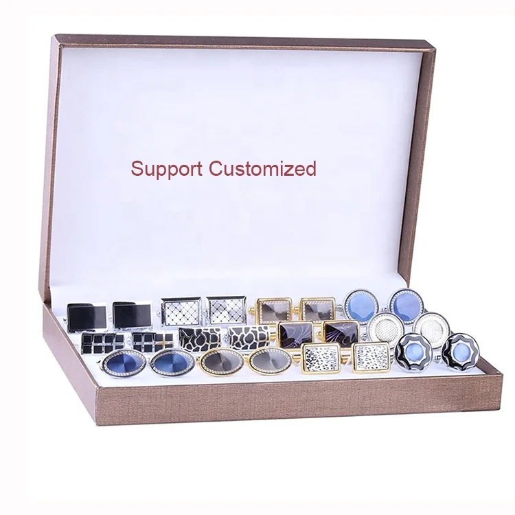 Personalized customised name metal designer logo luxury custom men cufflinks