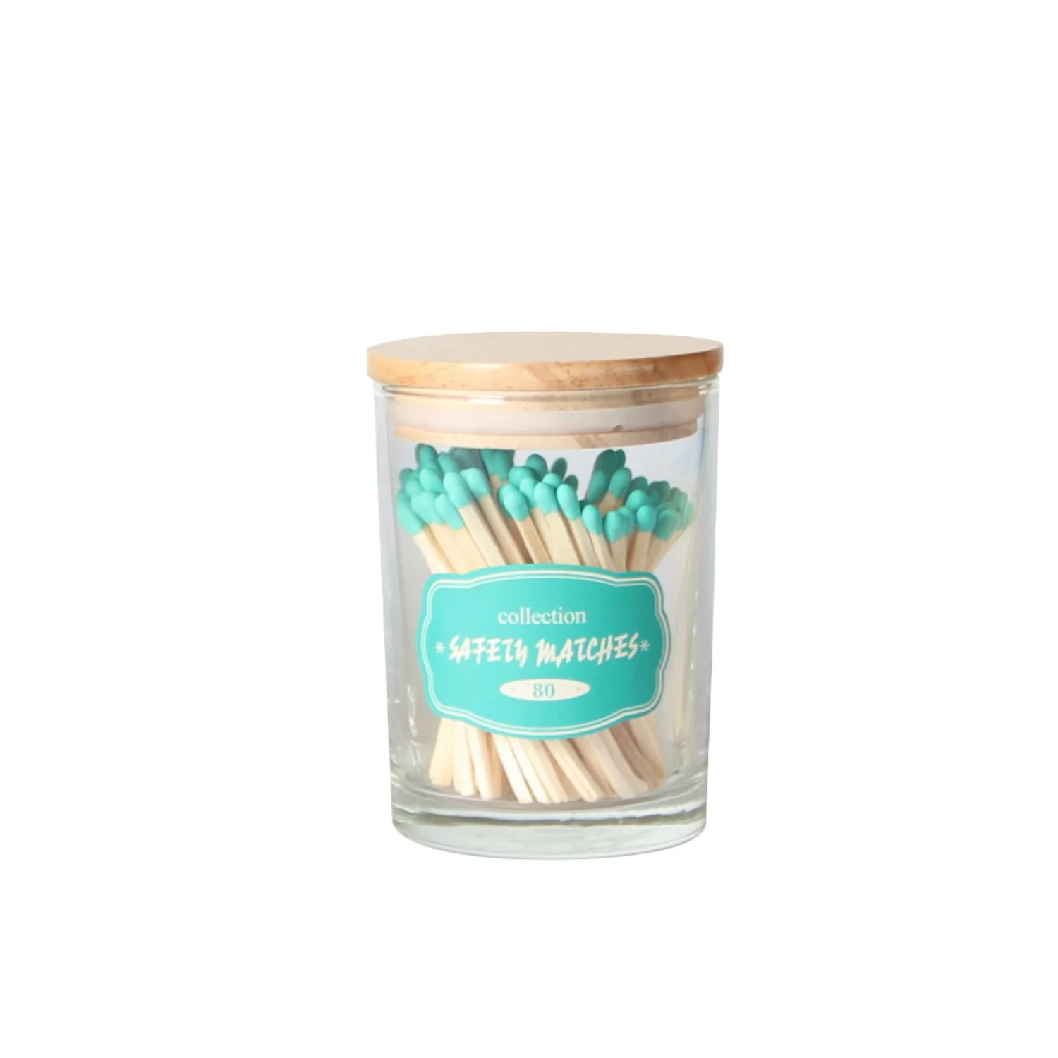 2024 Wholesale Glass Match Bottle with Wooden Lid for Colorful Matchsticks Wood Matches