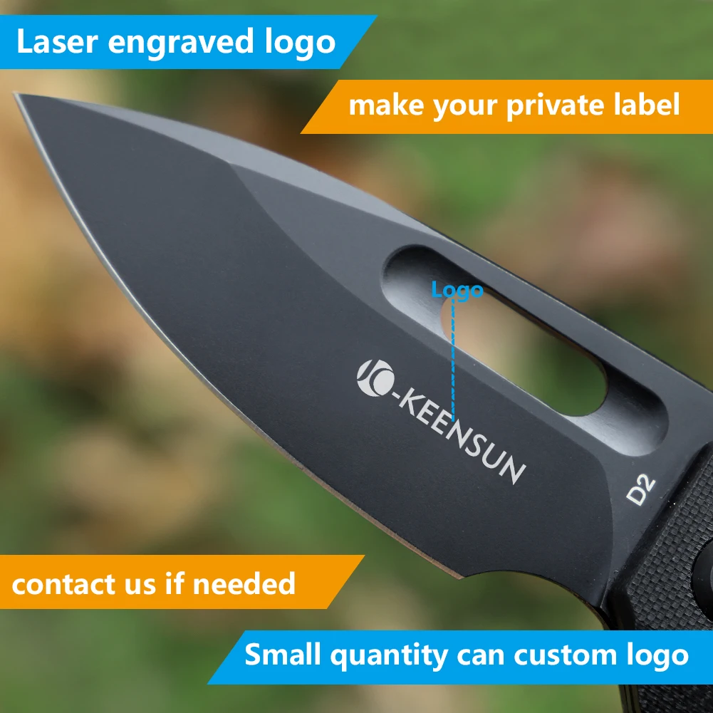 edc mini folding knife D2 steel G10 handle pocket knife spring open for camping