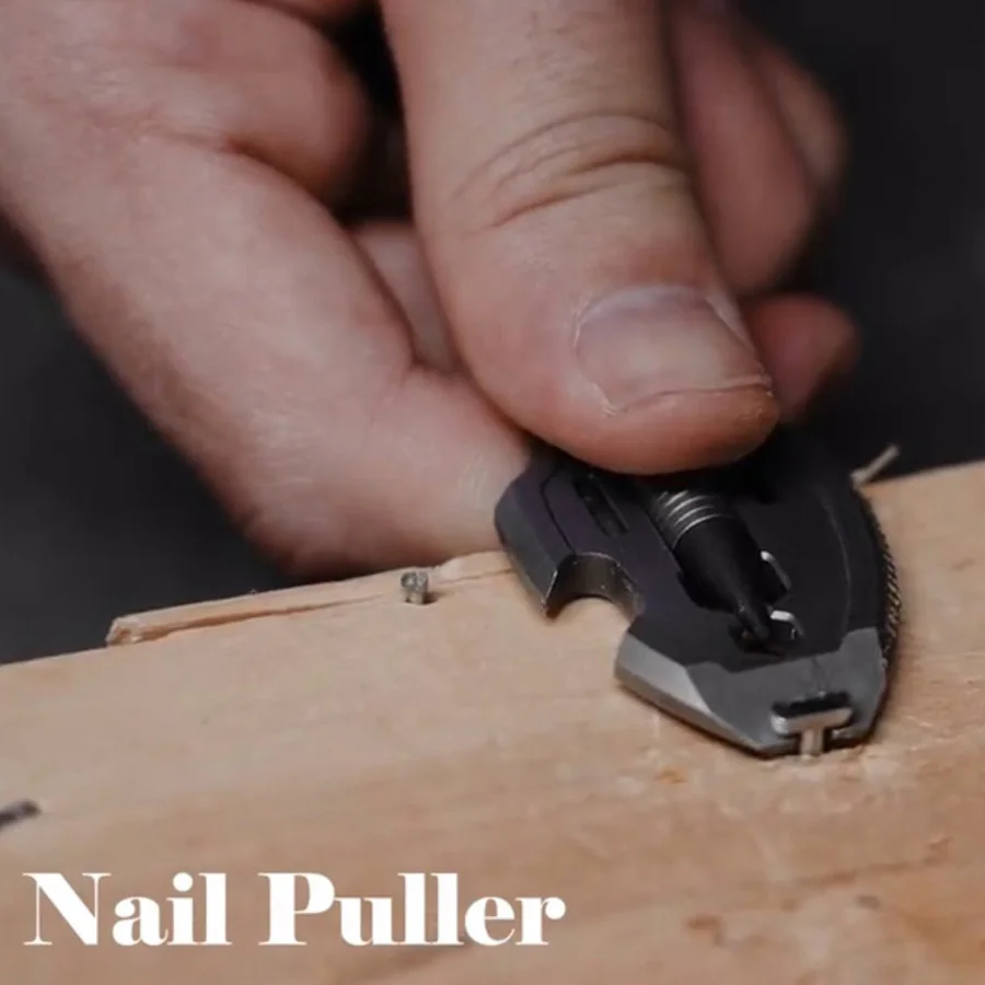 Titanium pry bar, multi-functional edc tool, coin size and light weight for daily carrying of mini key chains