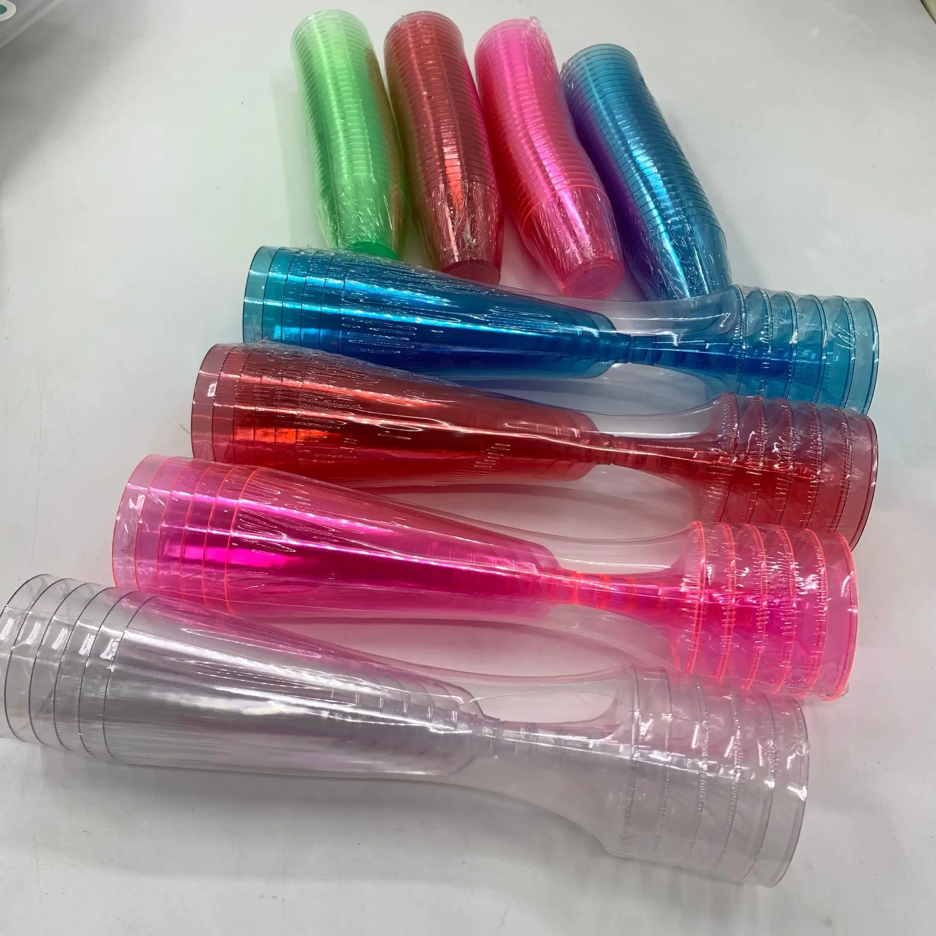 Custom Fashion Plastic Transparent Disposable Drinking Cup Disposable Transparent Plastic Champagne Cup For Party