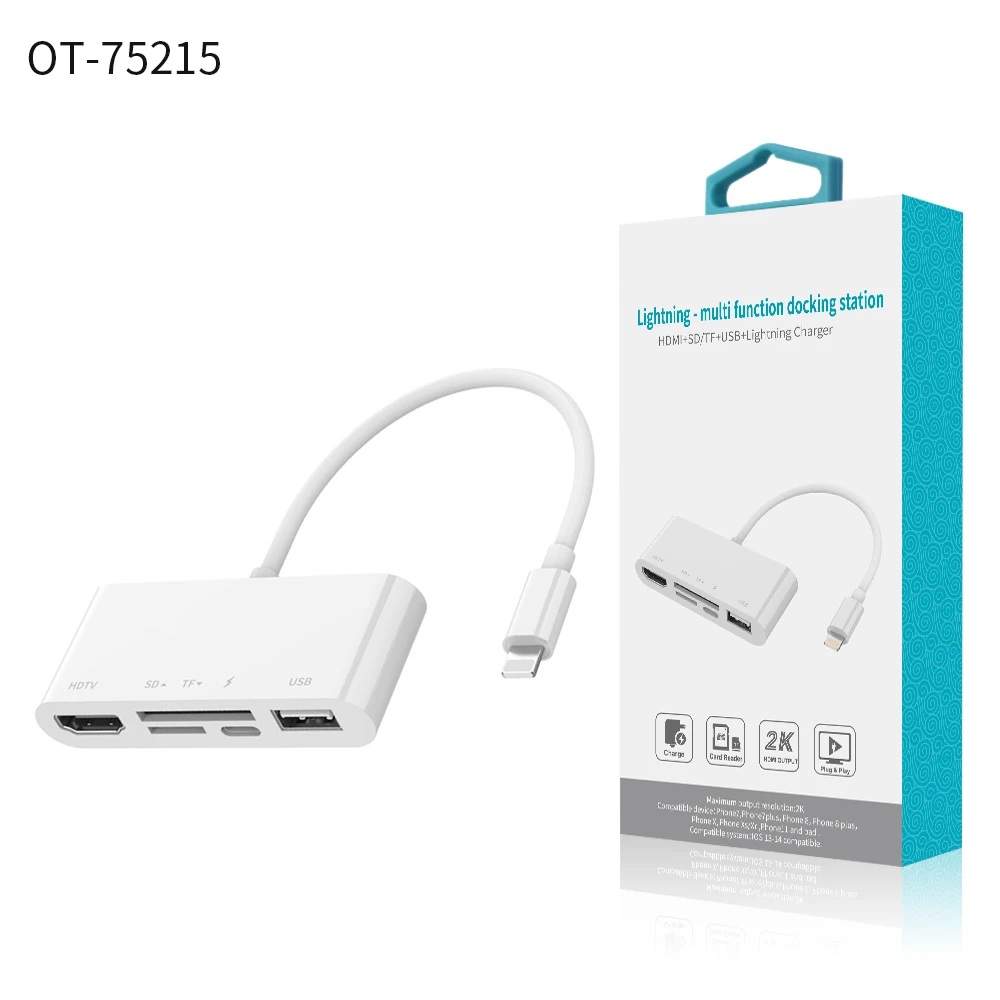  Адаптер-концентратор с поддержкой Youtube SD TF HDTV USB 8PIn считыватель зарядное устройство адаптер для iPhone