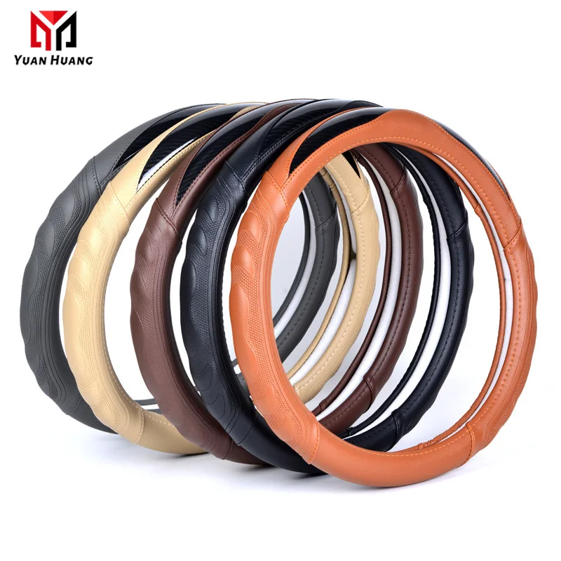 3D Embossing microfiber + carbon fiber interior Car Steering Wheel Cover 38cm for Bmw Mini Cooper S R50 R56 JCW