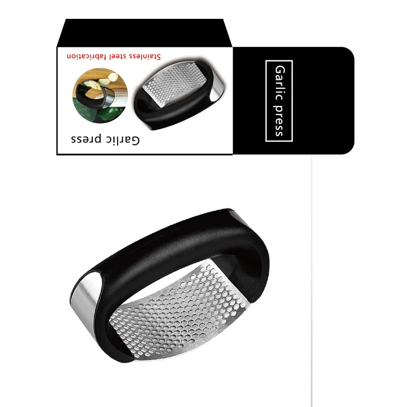 Hot selling stainless steel ginger garlic mincer chopper peeler set garlic press crusher rocker mini manual garlic press slicer