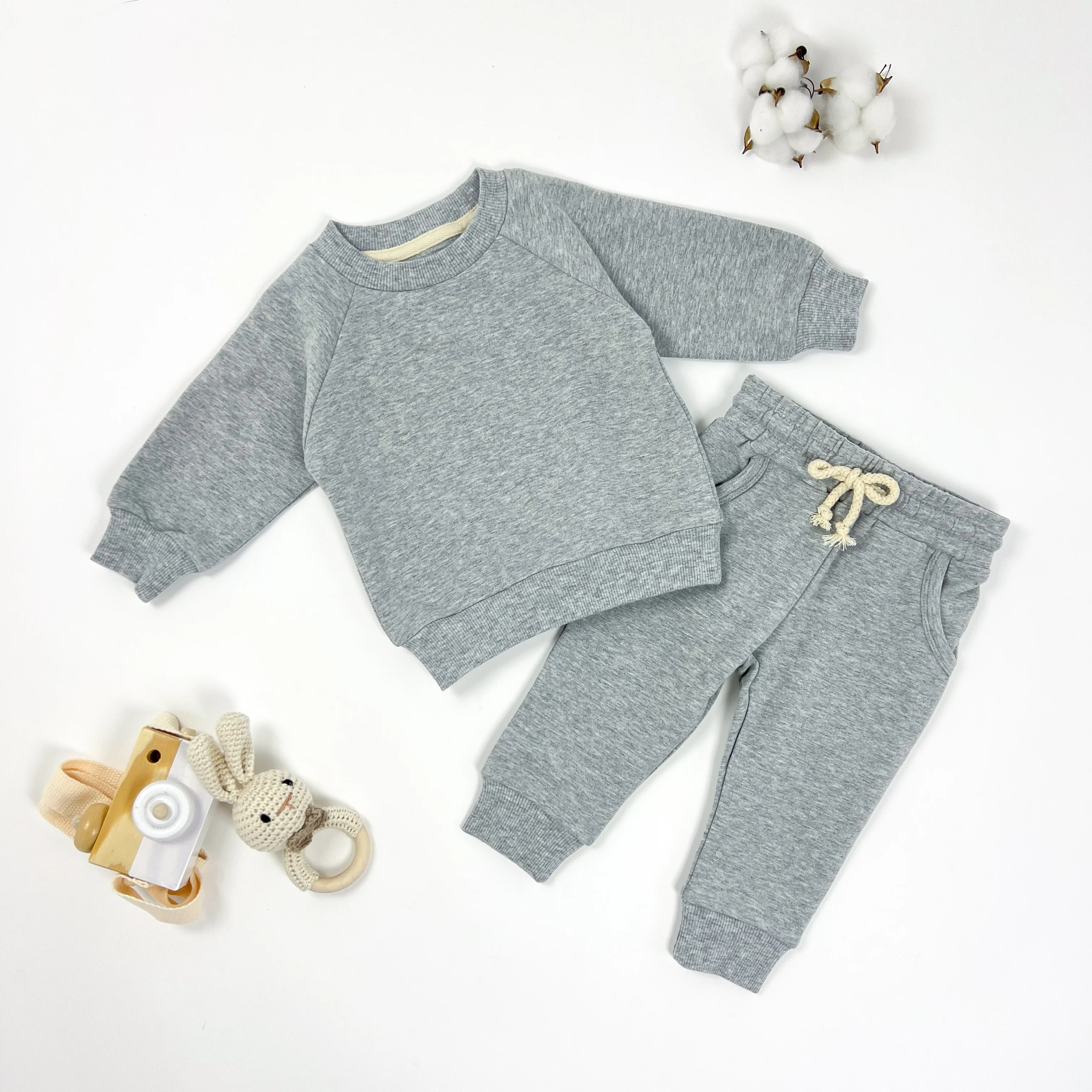 Spring Autumn New Arrivals Casual Baby Tracksuit Organic Cotton Newborn Sweatsuit Long Sleeve Baby Set Clothes