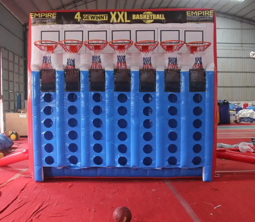 Commercial PVC Inflatable Basketball Connect 4 Game Inflatable Basketball Shooting Game