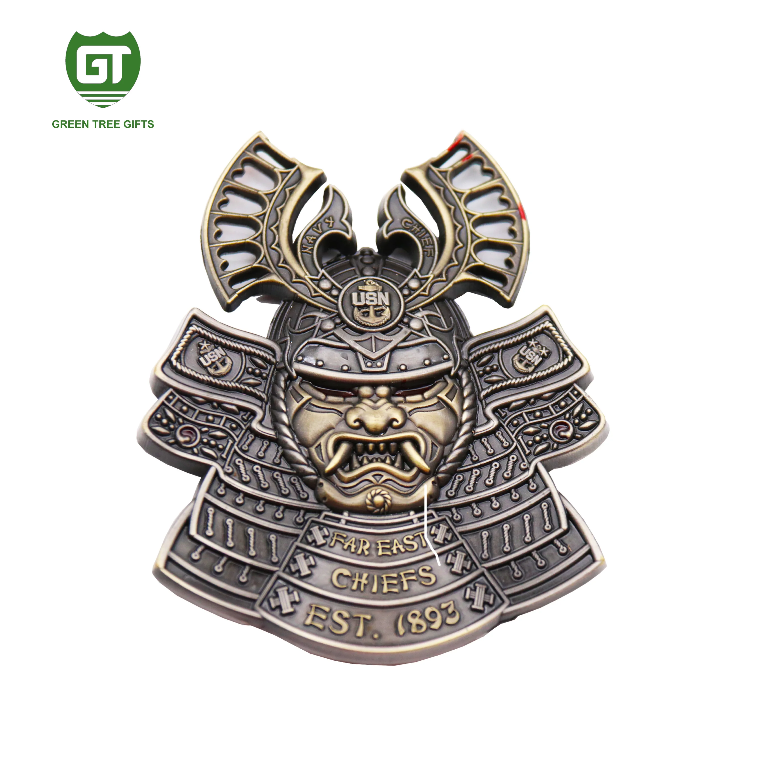 China Factory Free Samples Custom Metal Antique Challenge Coin