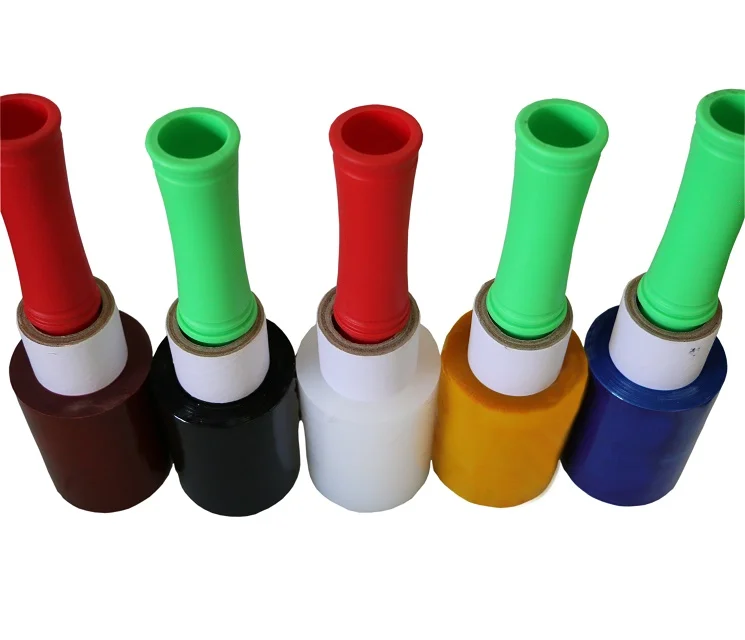 store Transparent 5 inch 80 gauge industrial shrink film shrink mini wrap r pallet wrap stretch film plastic wrap with dispense