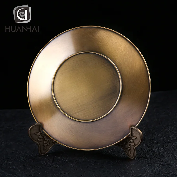 customized antique bronze metal embossed logo 3d award vietnam souvenir plate